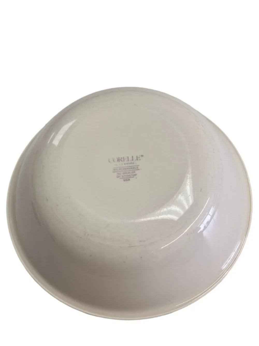 Corelle By Corning White Serving Bowl With Blue Rim - Picture 4 of 6